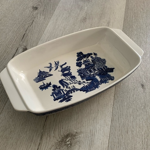 Blue Willow Baking blue white  serving dish‎ casserole made in Japan chinoiserie - Picture 1 of 12